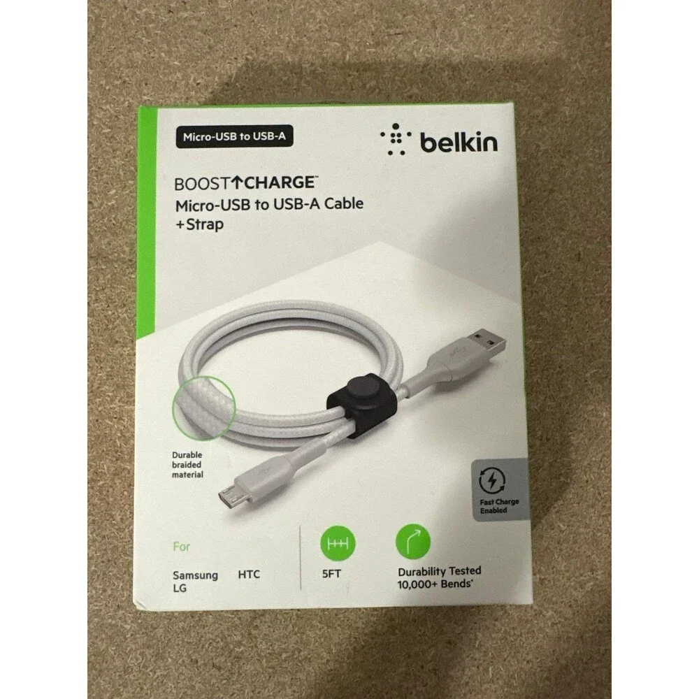 Belkin BoostCharge Braided USB-C to USB-A Cable 5ft -  With Strap